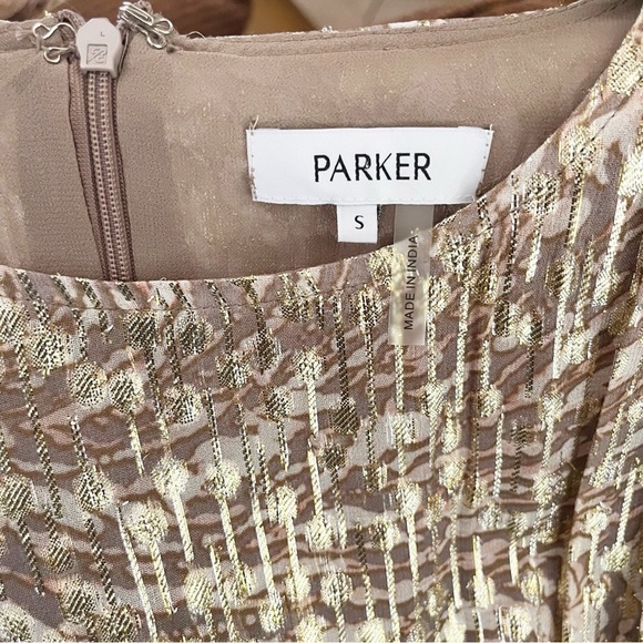 Parker The Rose Metallic Top Women's Size S Viscose Lurex Flare Sleeve Dressy - Picture 6 of 8